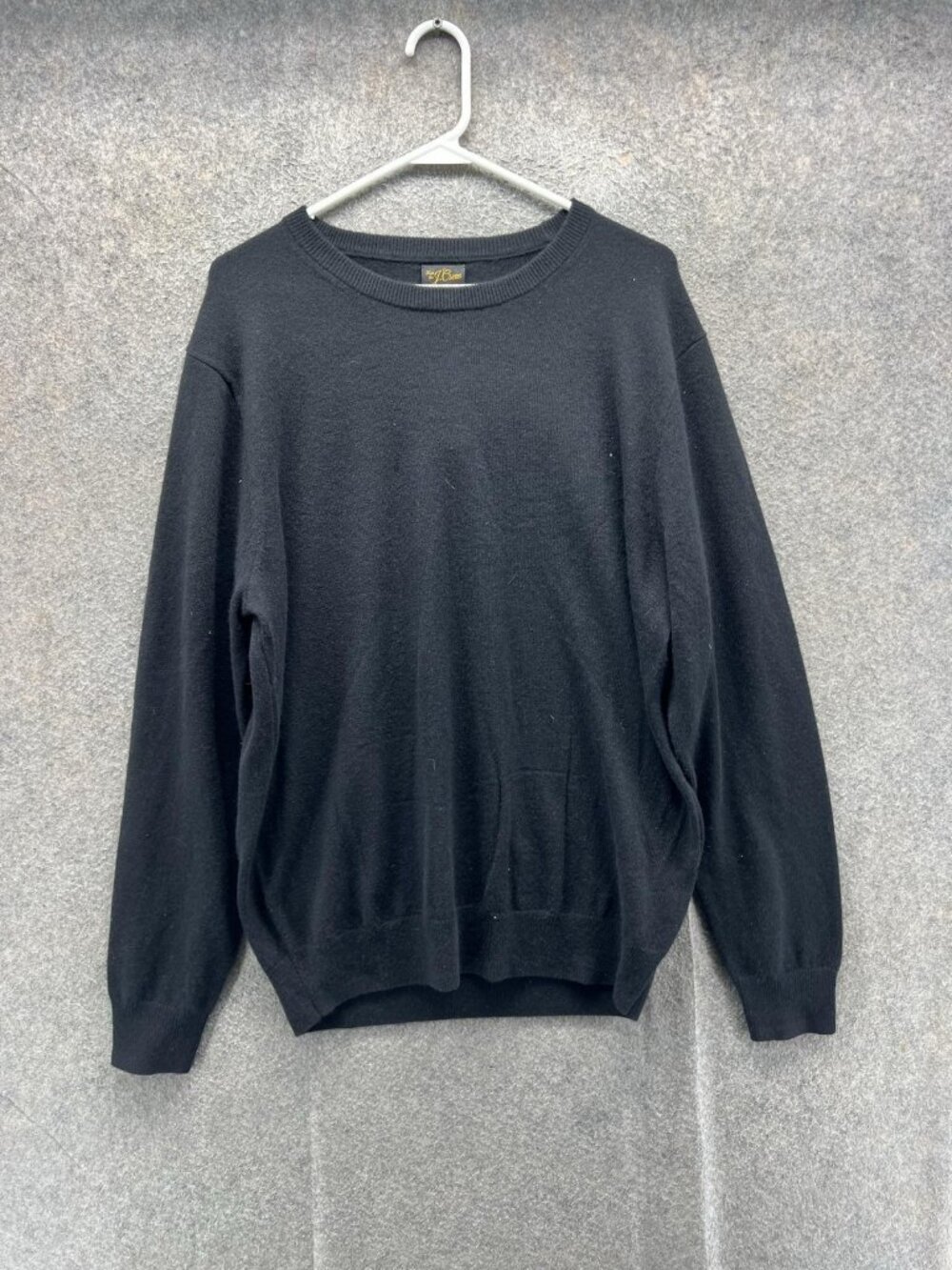 J.Crew Sweater Men Large Black Crewneck 100% Cashmere Lightweight Knit Pullover